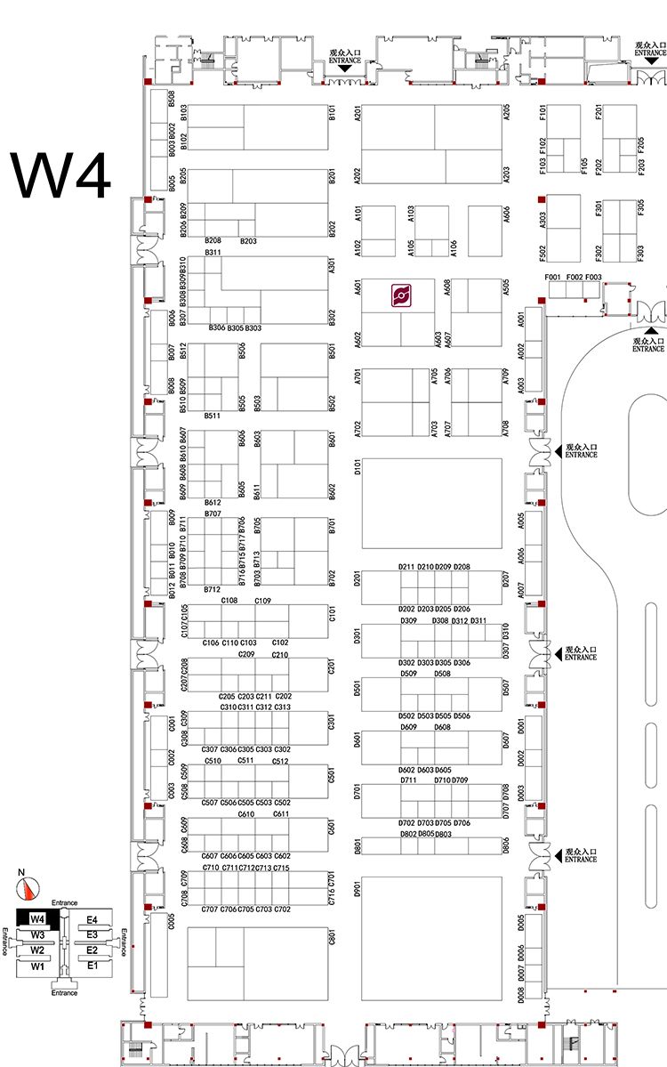 第十四届中国国际机床工具展览会（CIMES2018）W4展馆展位图